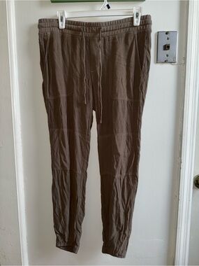 James Perse Brown Viscose Mixed Media Joggers Size 2 (Medium 4-6)